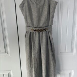 Banana Republic Gray Strapless Dress with Embellished Belt